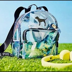 NWT VS MINI BACKPACK CLEAR SPARKLY GLITR